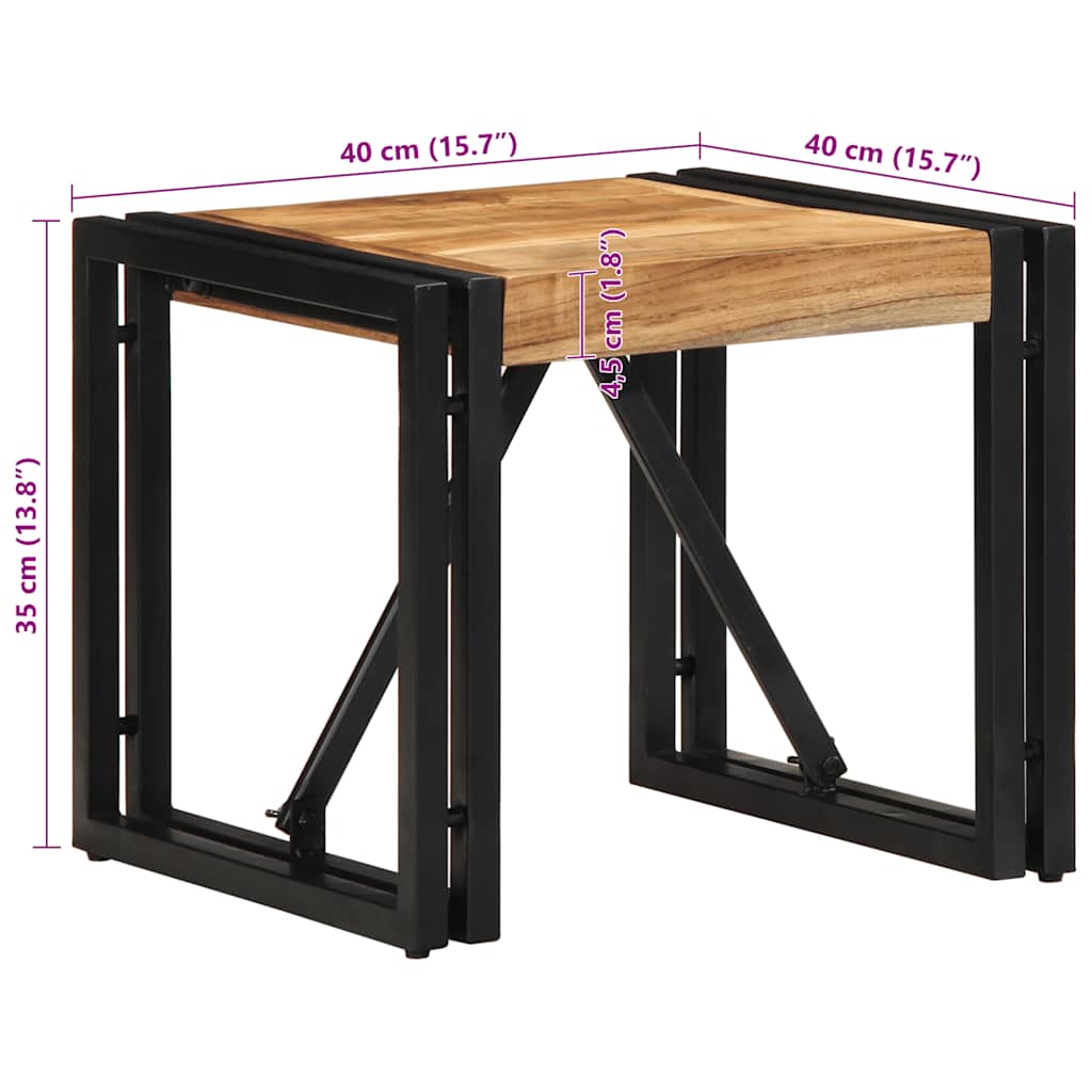 Table basse 40x40x35 cm bois massif acacia - XIOS
