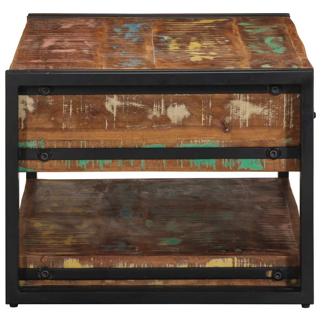 Table basse multicolore 90x50x38 cm bois de récupération massif - XIOS