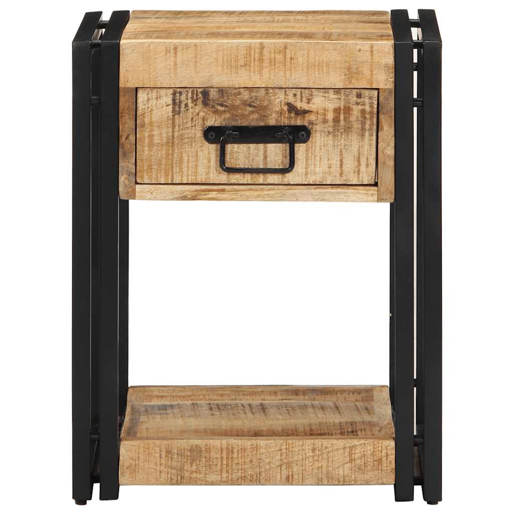 Tables de chevet 2 pcs 40x35x50 cm bois de manguier massif brut - XIOS