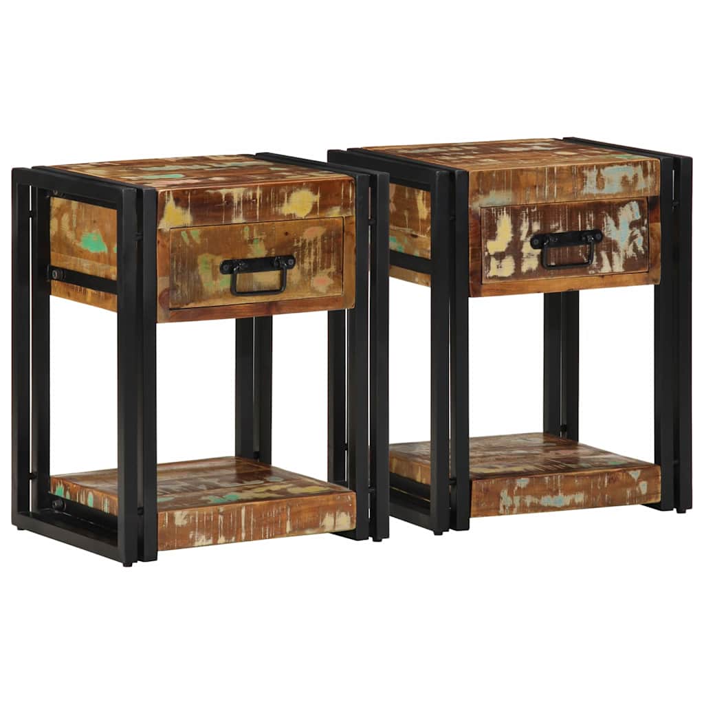 Cabinet de chevet avec tiroir 2 pcs Multicolore 40 x 35 x 50 cm - XIOS