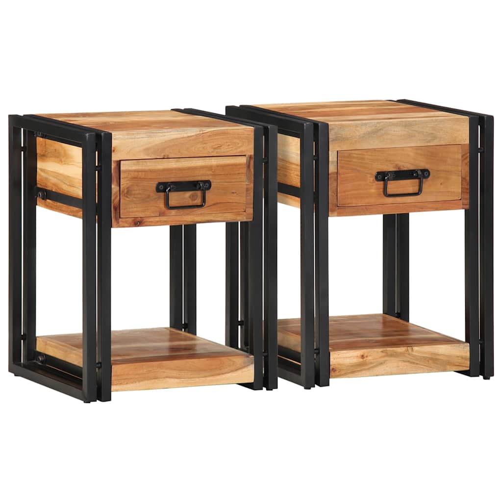 Cabinet de chevet avec tiroir 2 pcs Marron 40 x 35 x 50 cm - XIOS