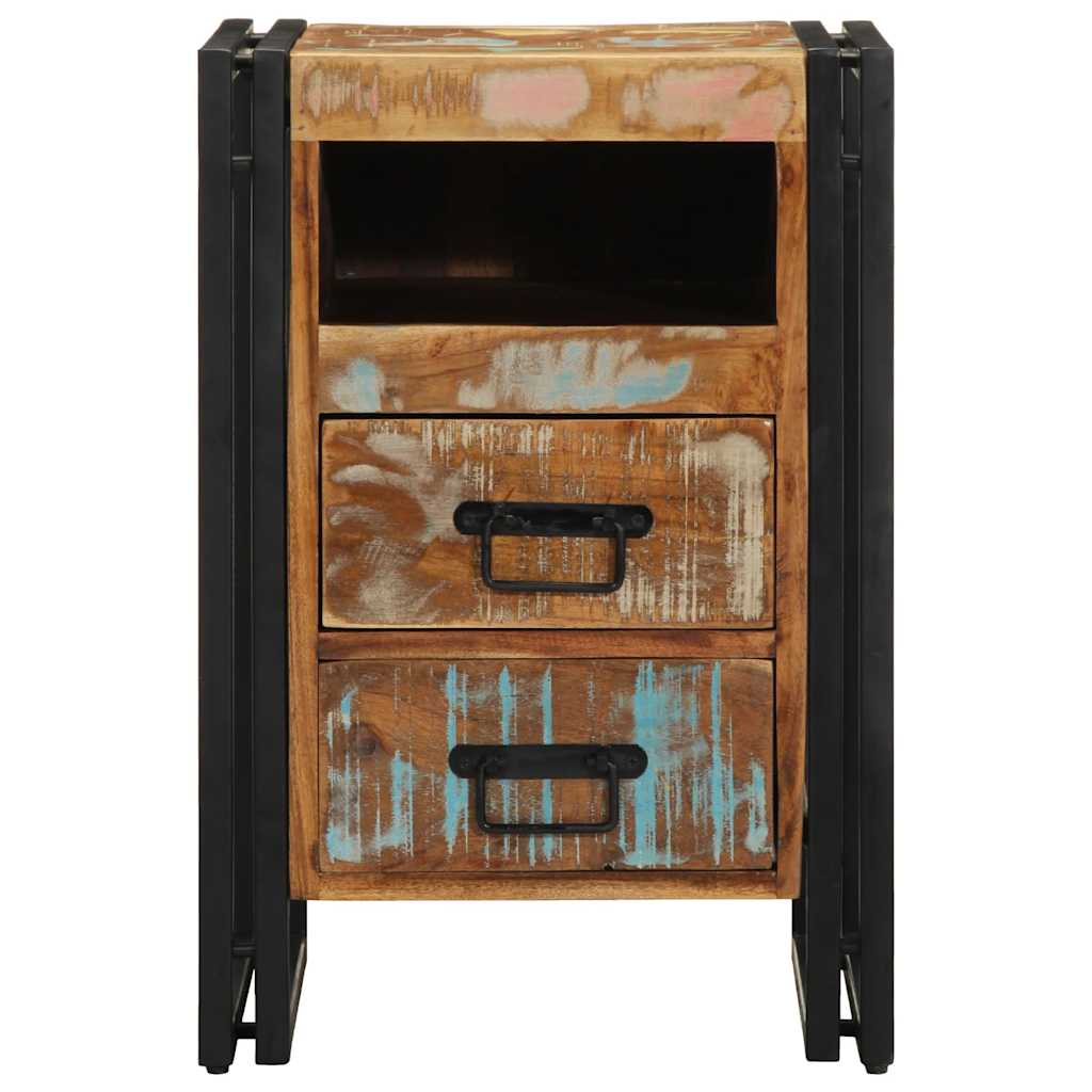 Table de chevet 40x40x59 cm en bois massif recyclé - XIOS