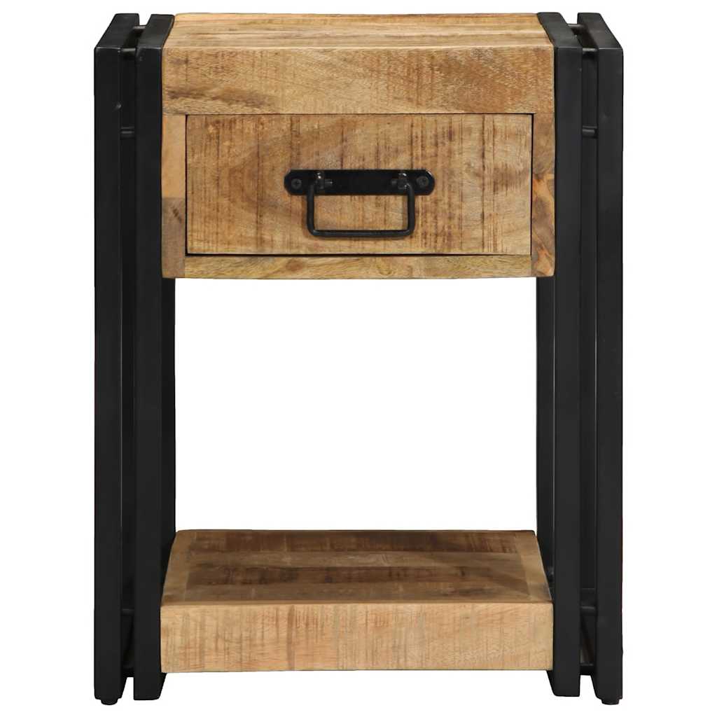 Table de chevet 40x40x50 cm en bois massif brut de manguier - XIOS