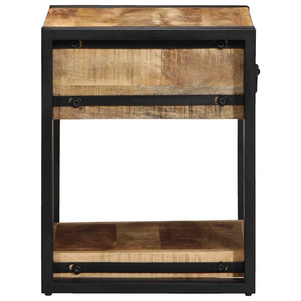 Table de chevet 40x40x50 cm en bois massif brut de manguier - XIOS
