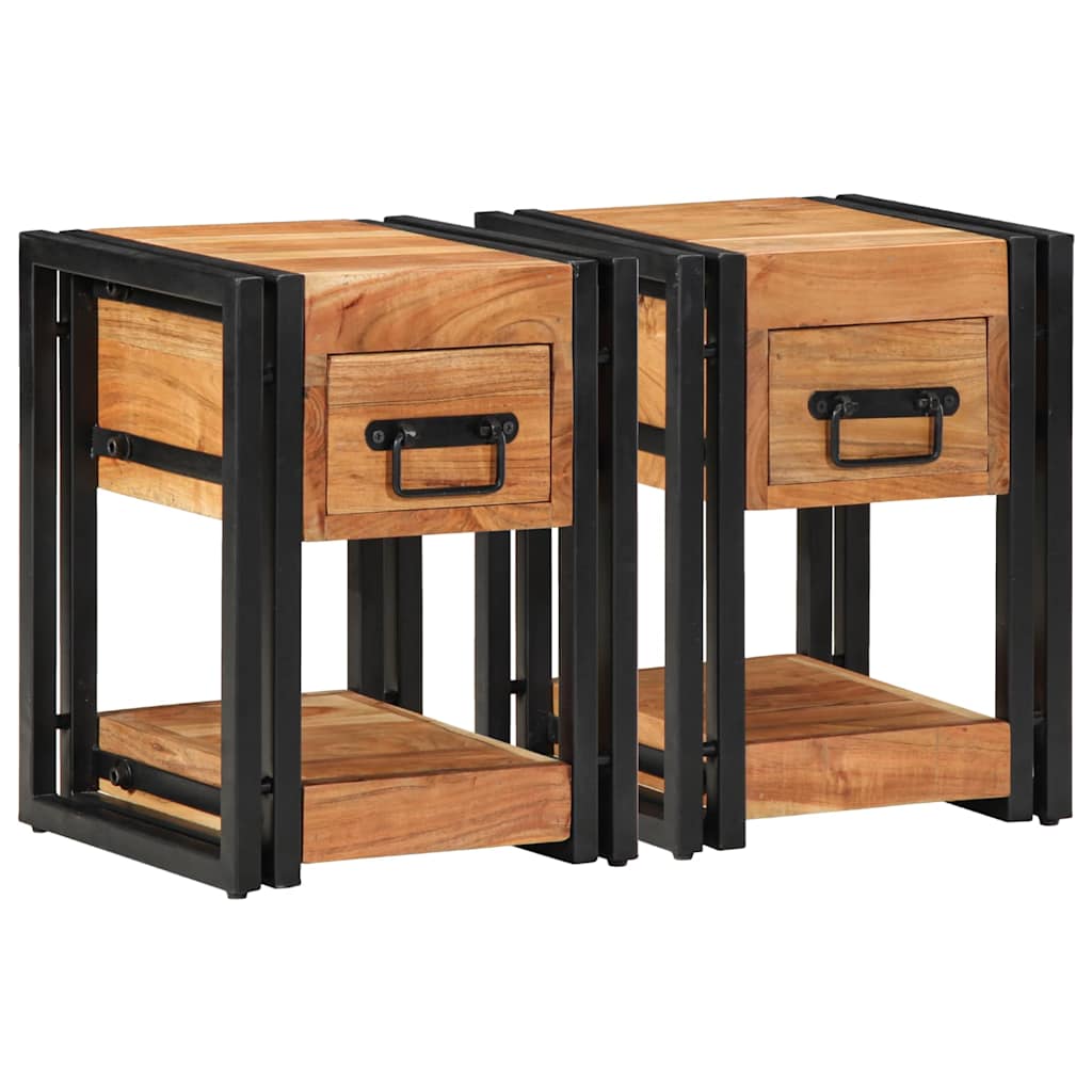 Cabinet de chevet avec tiroir 2 pcs Marron 30 x 30 x 40 cm - XIOS