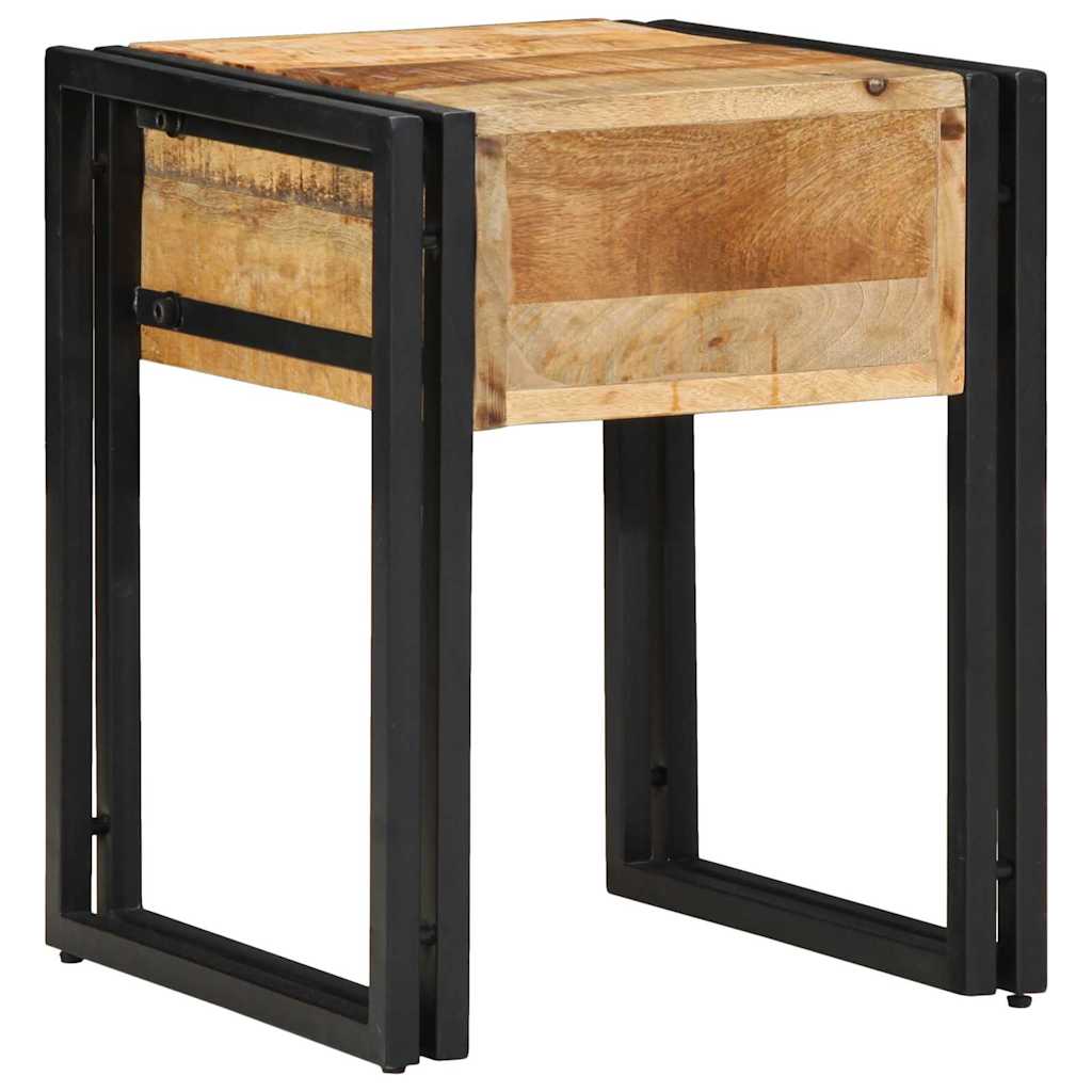 Table d'appoint 40 x 40 x 50 cm Bois de mangue massif et métal - XIOS
