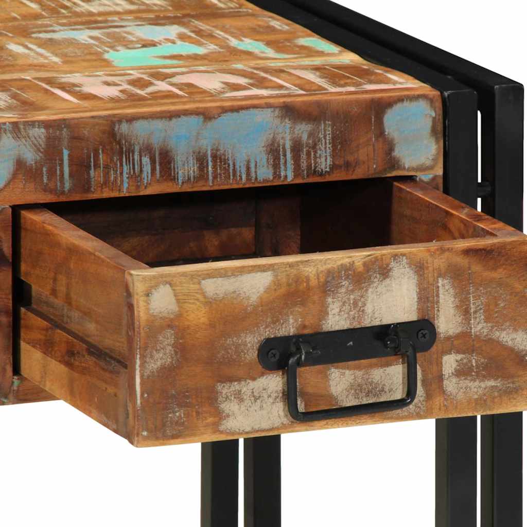 Table d'appoint 40 x 40 x 50 cm bois de récupération massif - XIOS