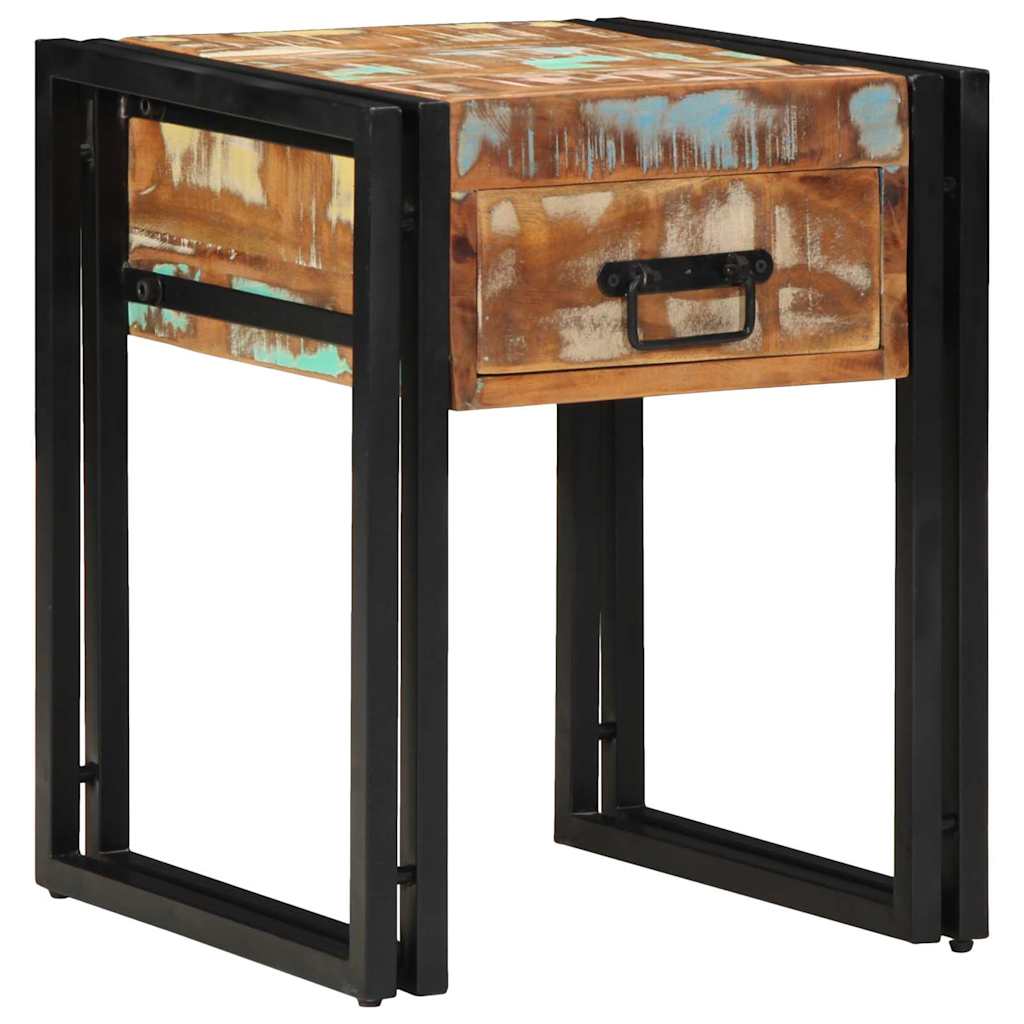 Table d'appoint 40 x 40 x 50 cm bois de récupération massif - XIOS
