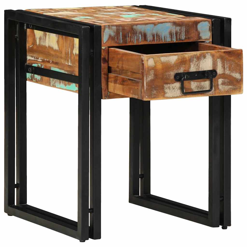 Table d'appoint 40 x 40 x 50 cm bois de récupération massif - XIOS