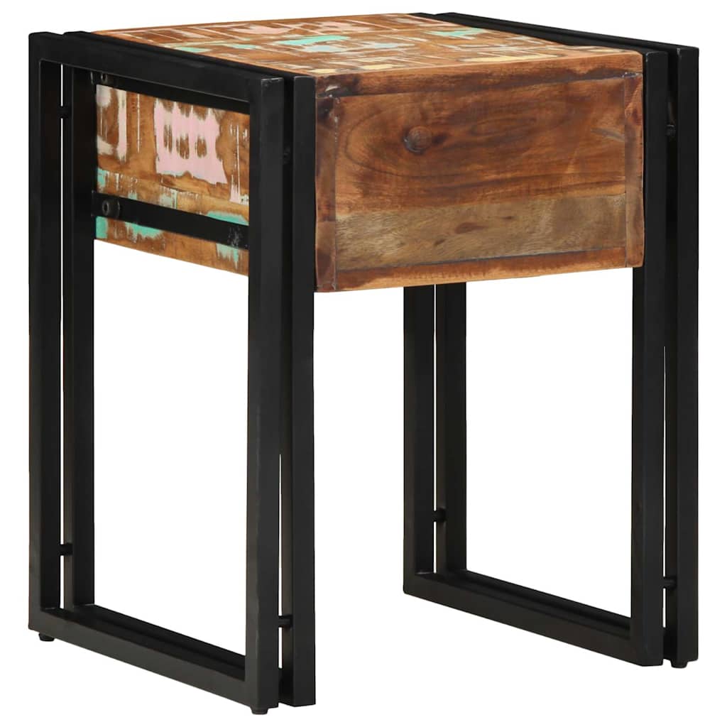 Table d'appoint 40 x 40 x 50 cm bois de récupération massif - XIOS