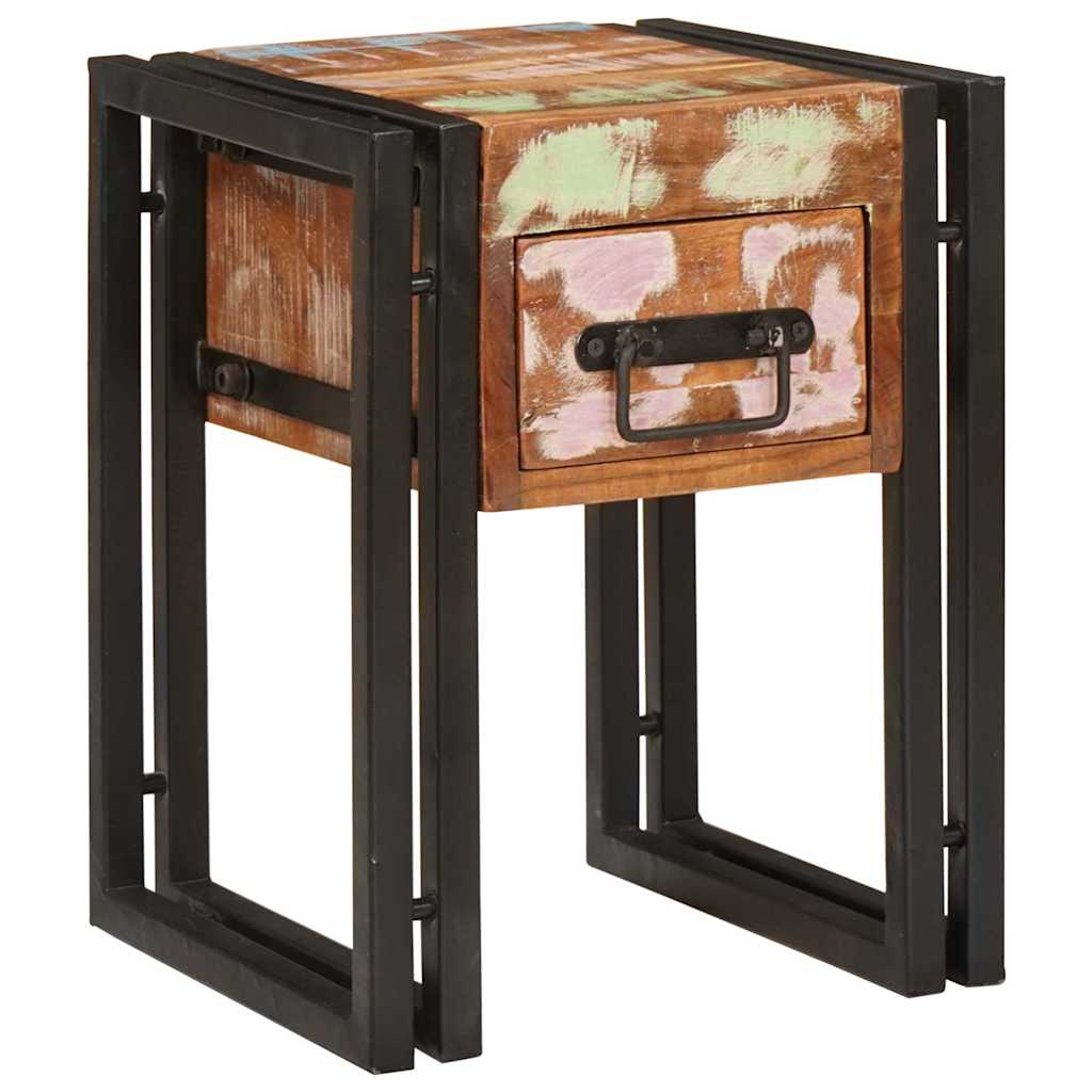 Table d'appoint 30 x 30 x 40 cm Bois recyclé massif et métal - XIOS