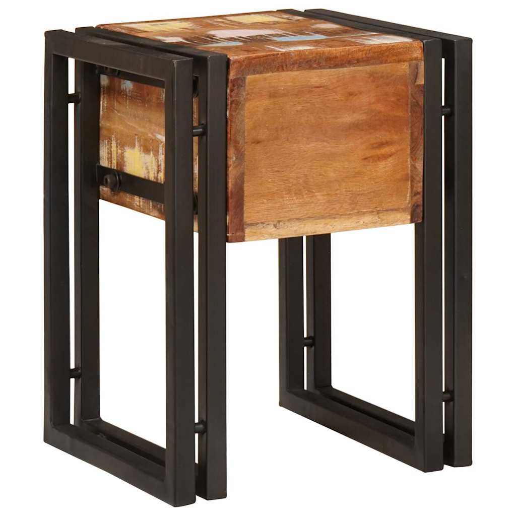 Table d'appoint 30 x 30 x 40 cm Bois recyclé massif et métal - XIOS
