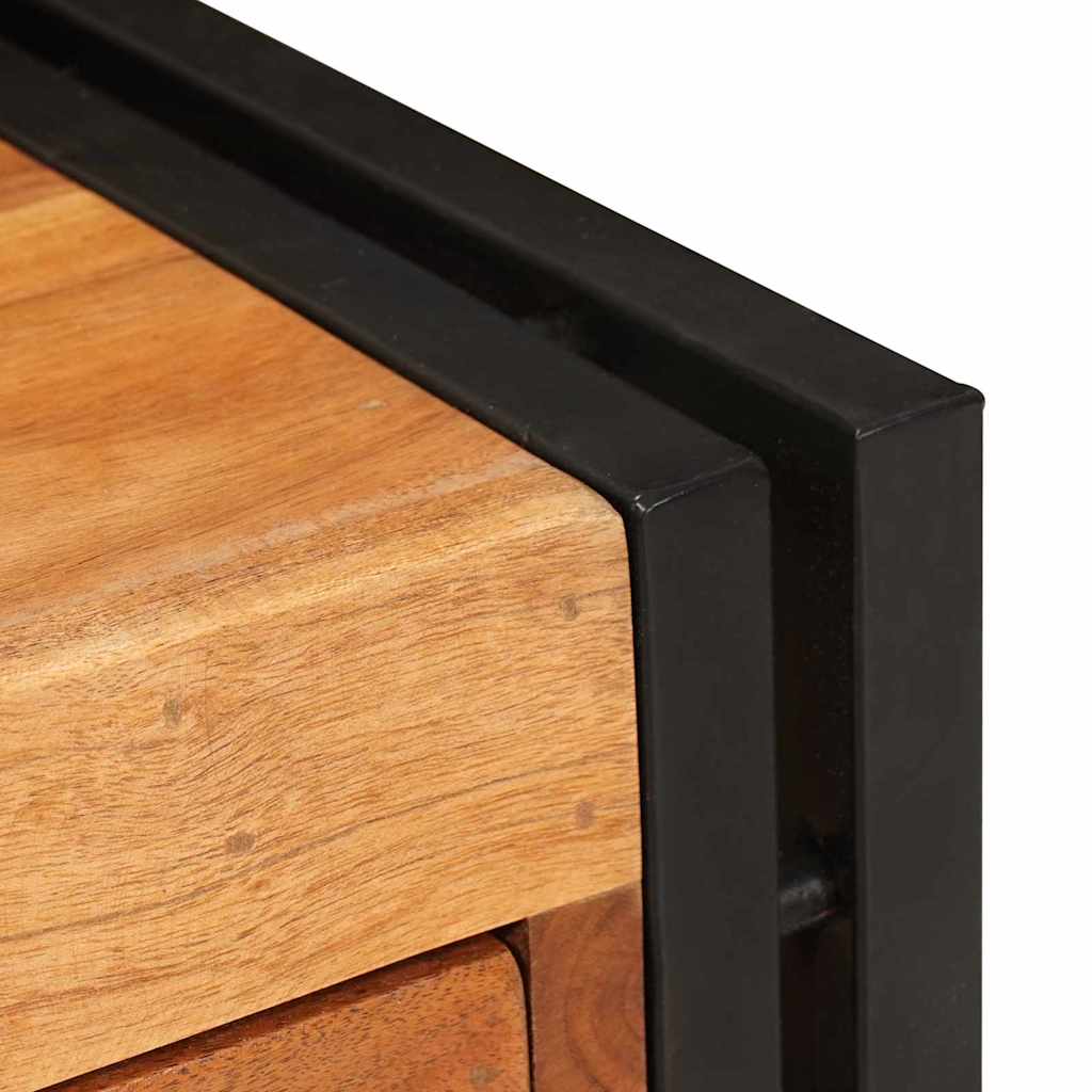 Table d'appoint 30 x 30 x 40 cm Bois d'acacia massif et métal - XIOS