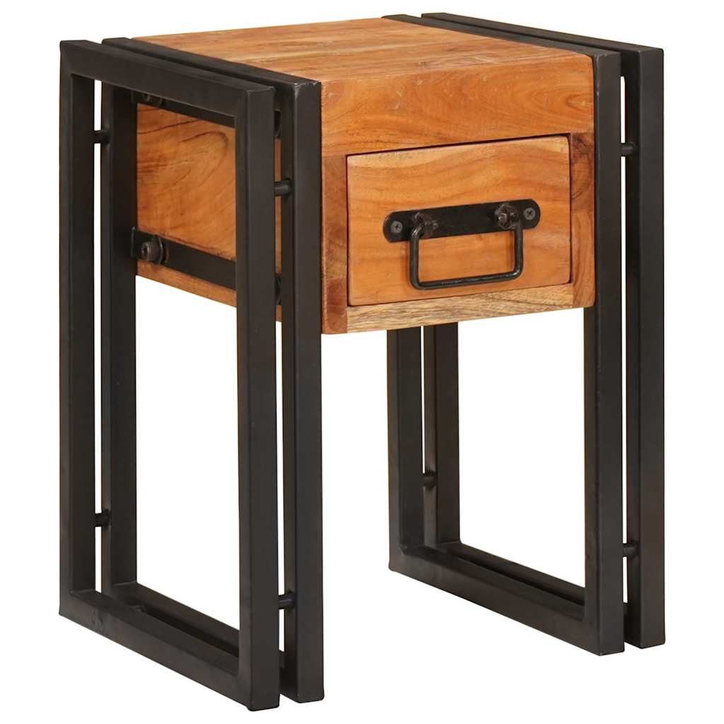 Table d'appoint 30 x 30 x 40 cm Bois d'acacia massif et métal - XIOS