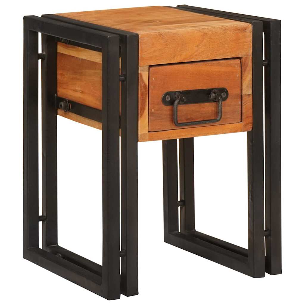 Table d'appoint 30 x 30 x 40 cm Bois d'acacia massif et métal - XIOS