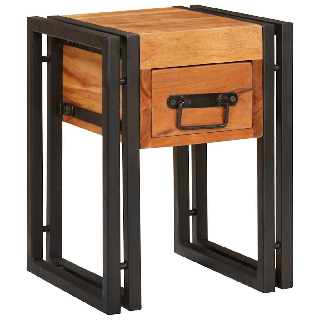 Table d'appoint 30 x 30 x 40 cm Bois d'acacia massif et métal - XIOS