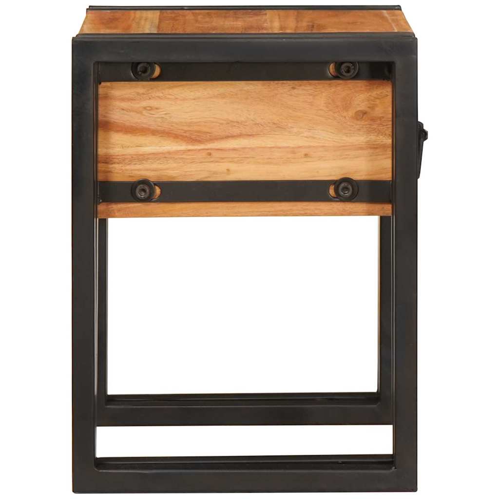 Table d'appoint 30 x 30 x 40 cm Bois d'acacia massif et métal - XIOS