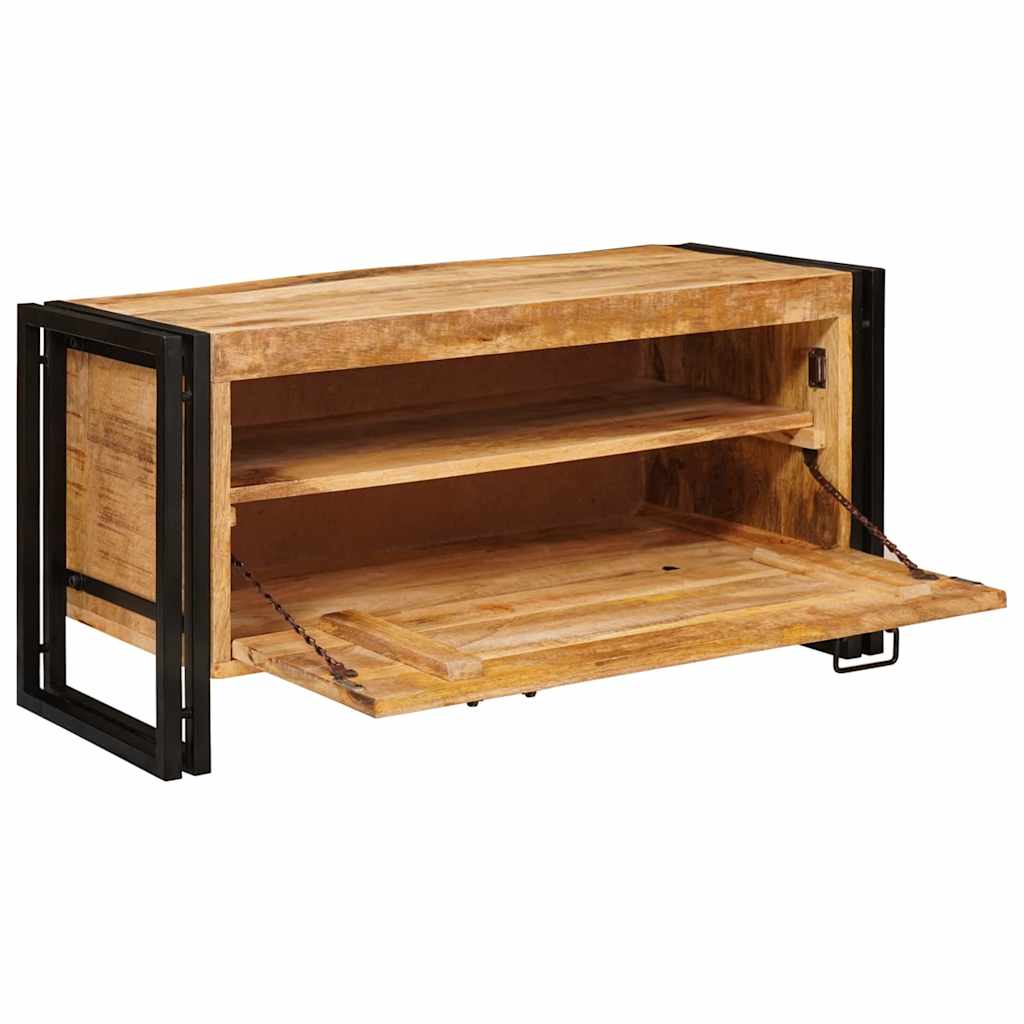 Cabinet à chaussures avec porte Marron bois de manguier massif - XIOS