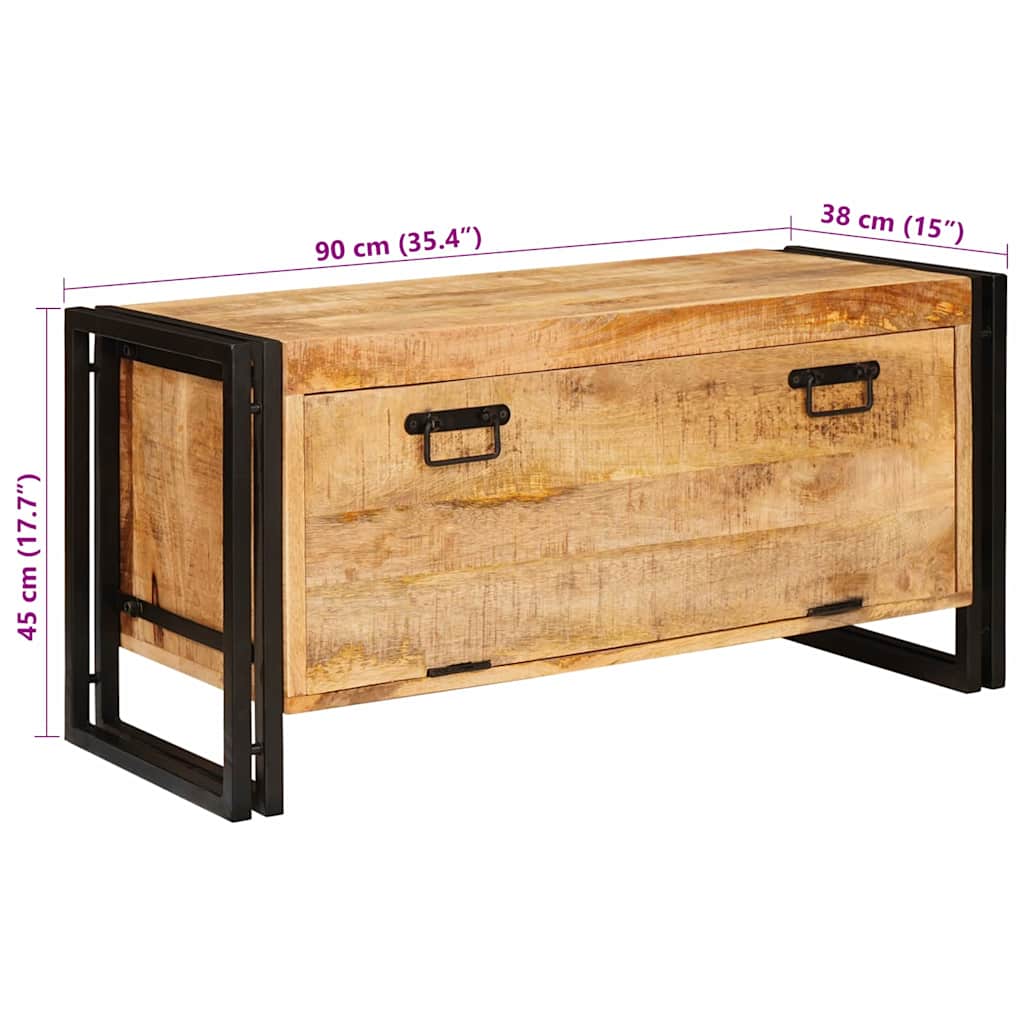 Cabinet à chaussures avec porte Marron bois de manguier massif - XIOS