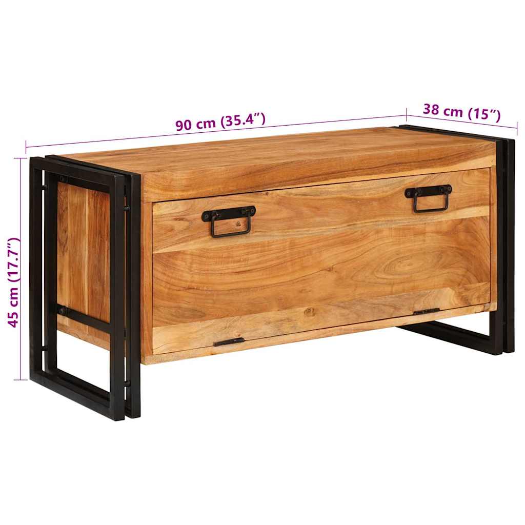 Cabinet à chaussures avec étagère Marron Bois d'acacia massif - XIOS