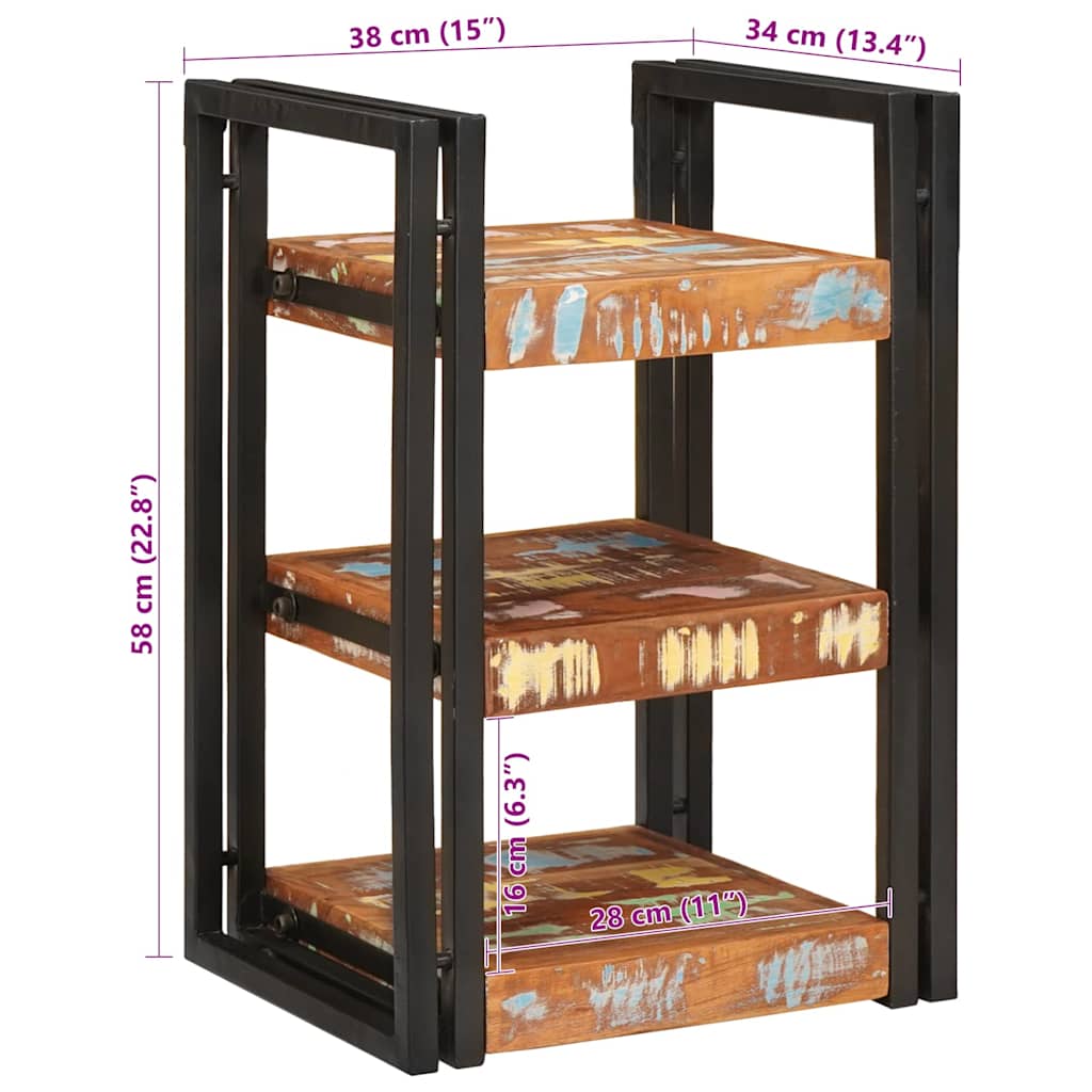 Table de chevet Marron et noir Bois massif récupéré - XIOS