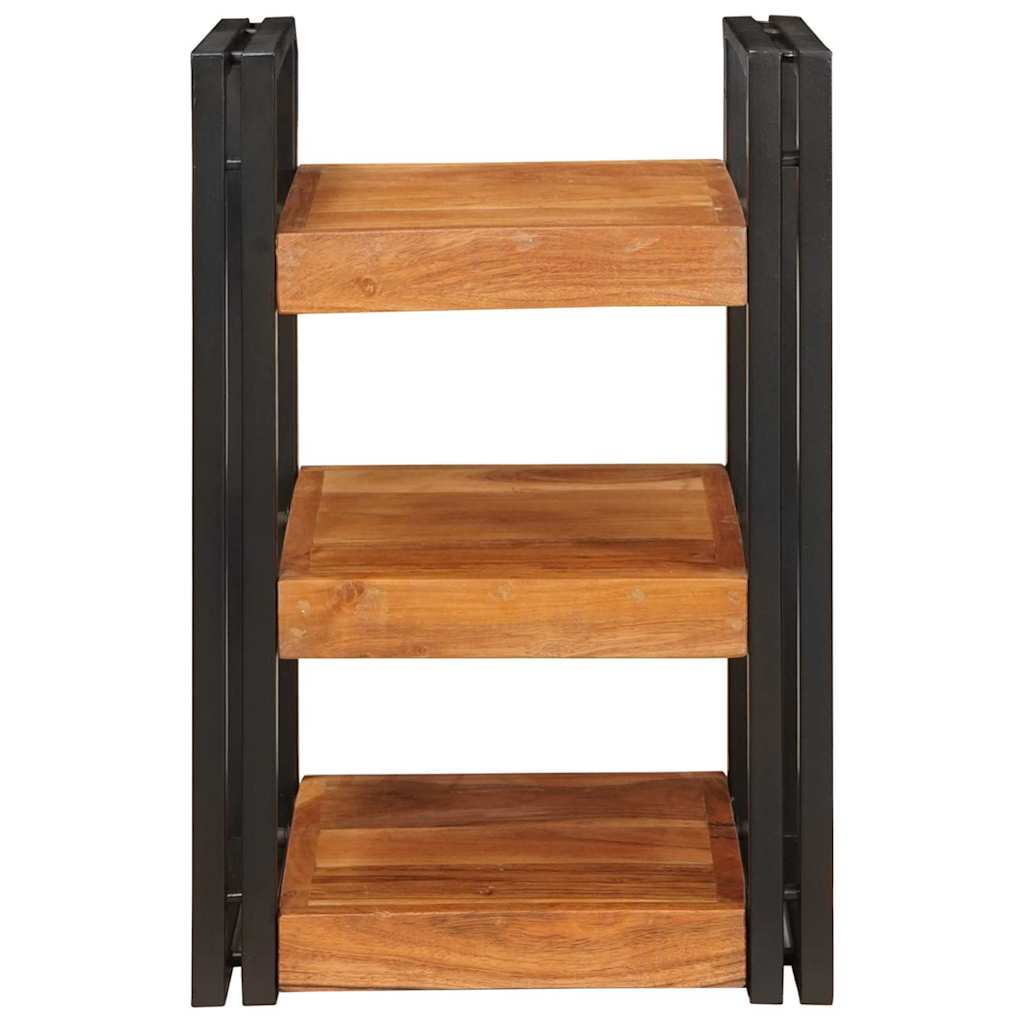 Table de chevet 2 pcs Marron et noir Bois massif d'acacia - XIOS