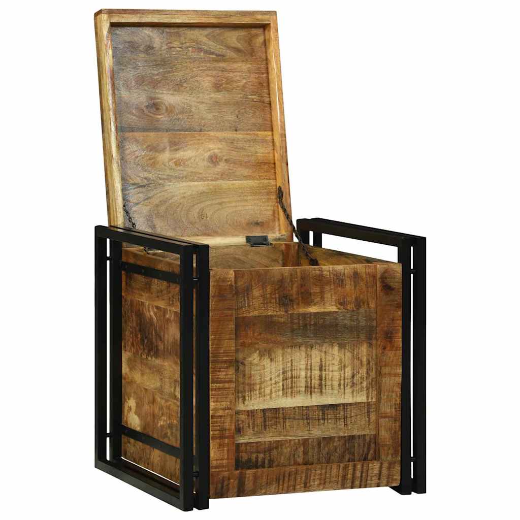 Boîte de Rangement 50 x 50 x 50 cm bois de manguier brut - XIOS