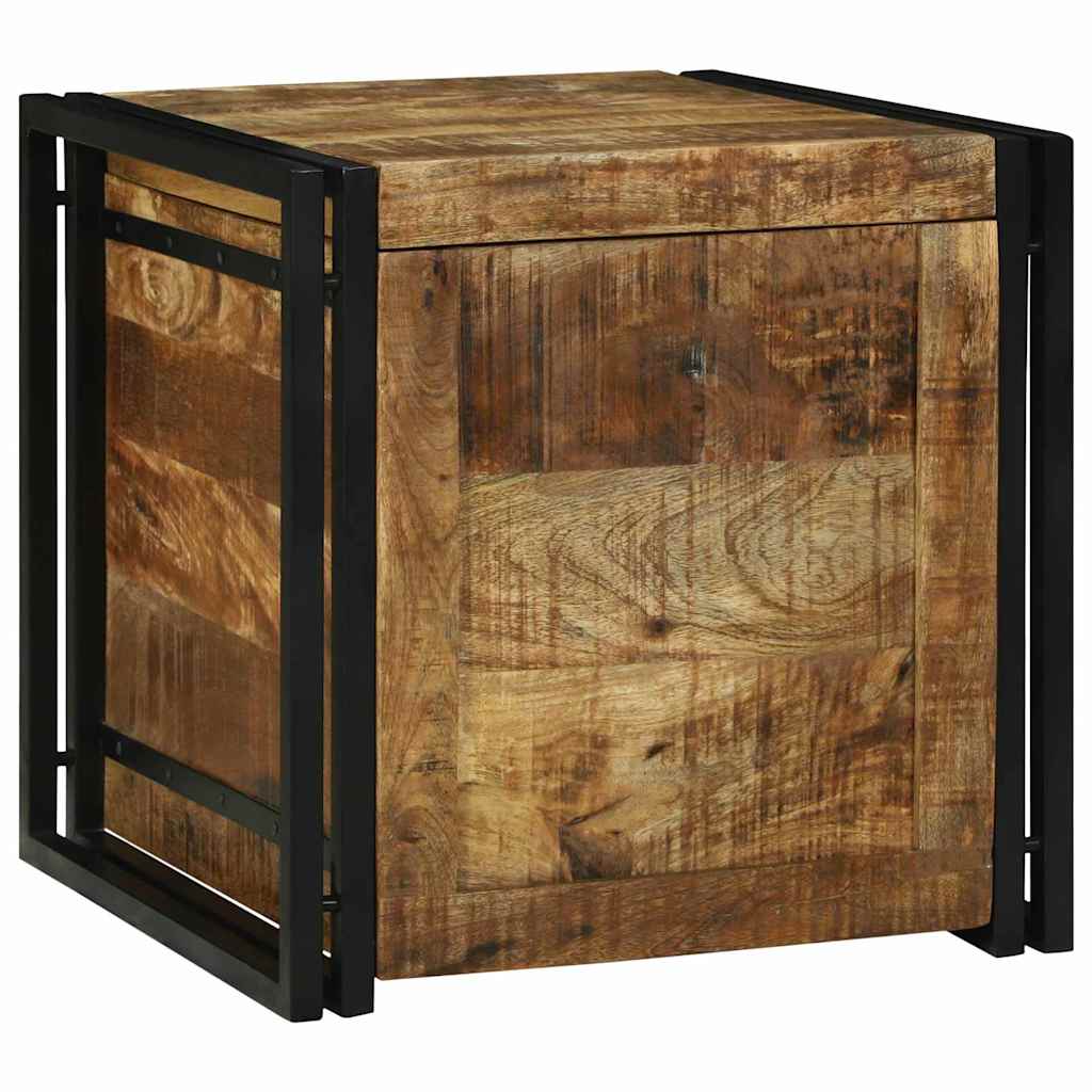 Boîte de Rangement 50 x 50 x 50 cm bois de manguier brut - XIOS