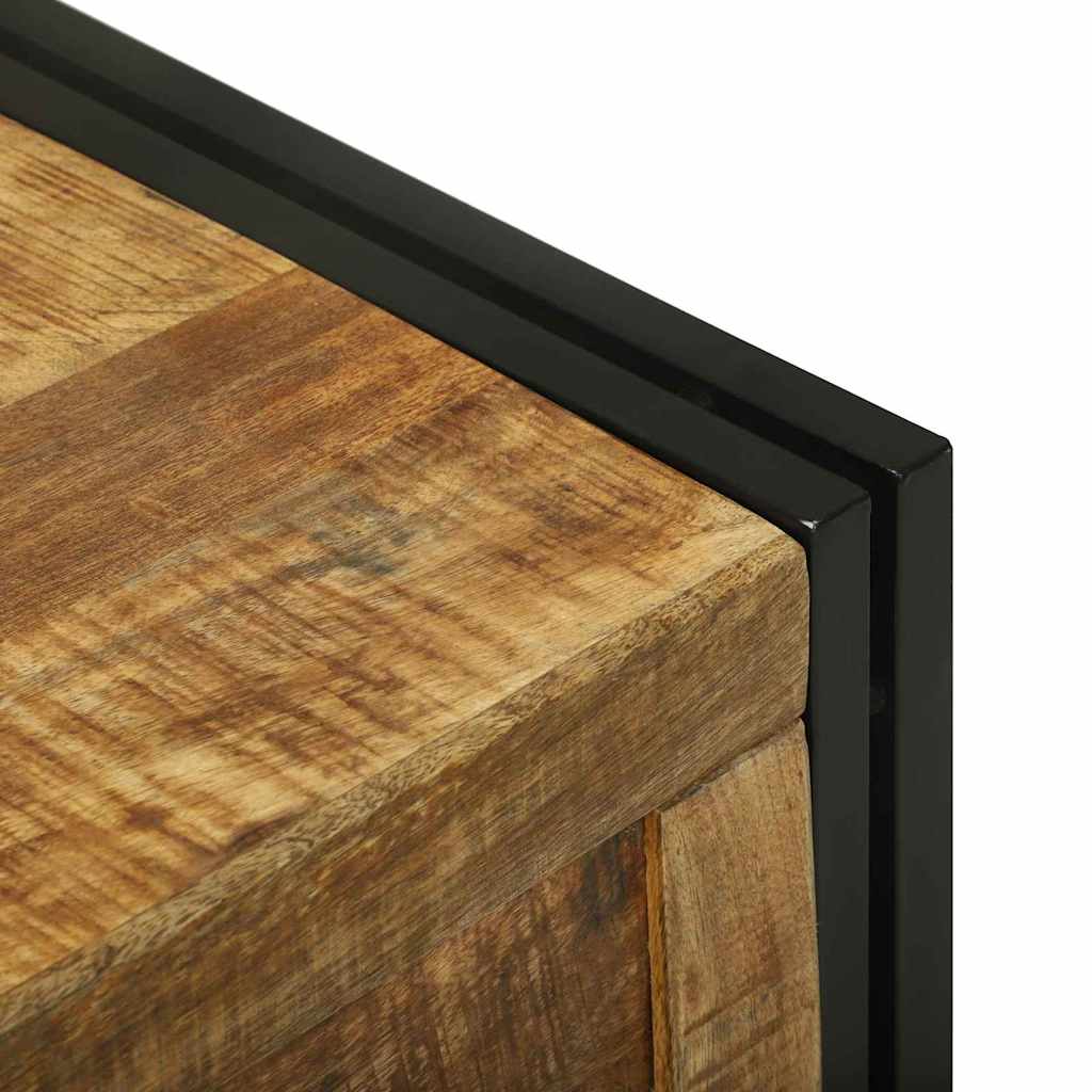 Boîte de Rangement 80 x 50 x 50 cm Bois de mangue brut et métal - XIOS