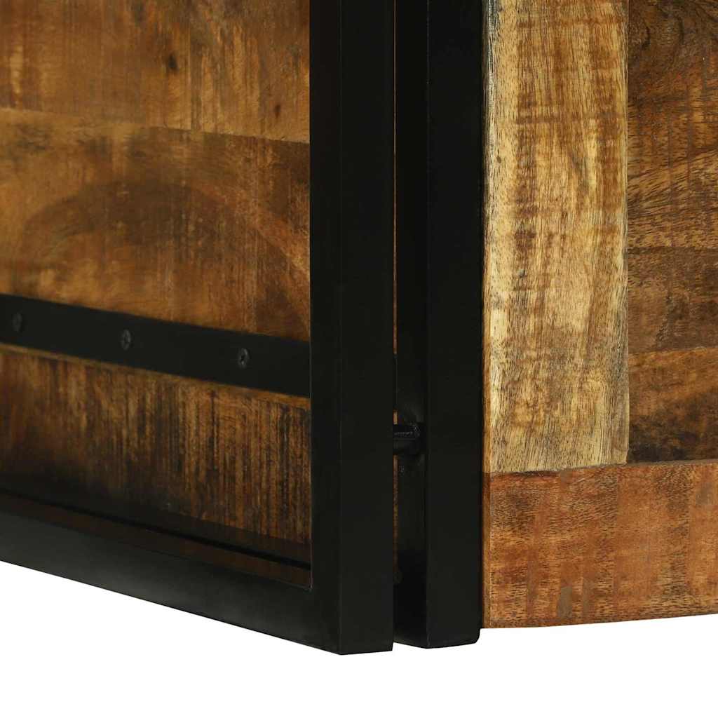 Boîte de Rangement 80 x 50 x 50 cm Bois de mangue brut et métal - XIOS