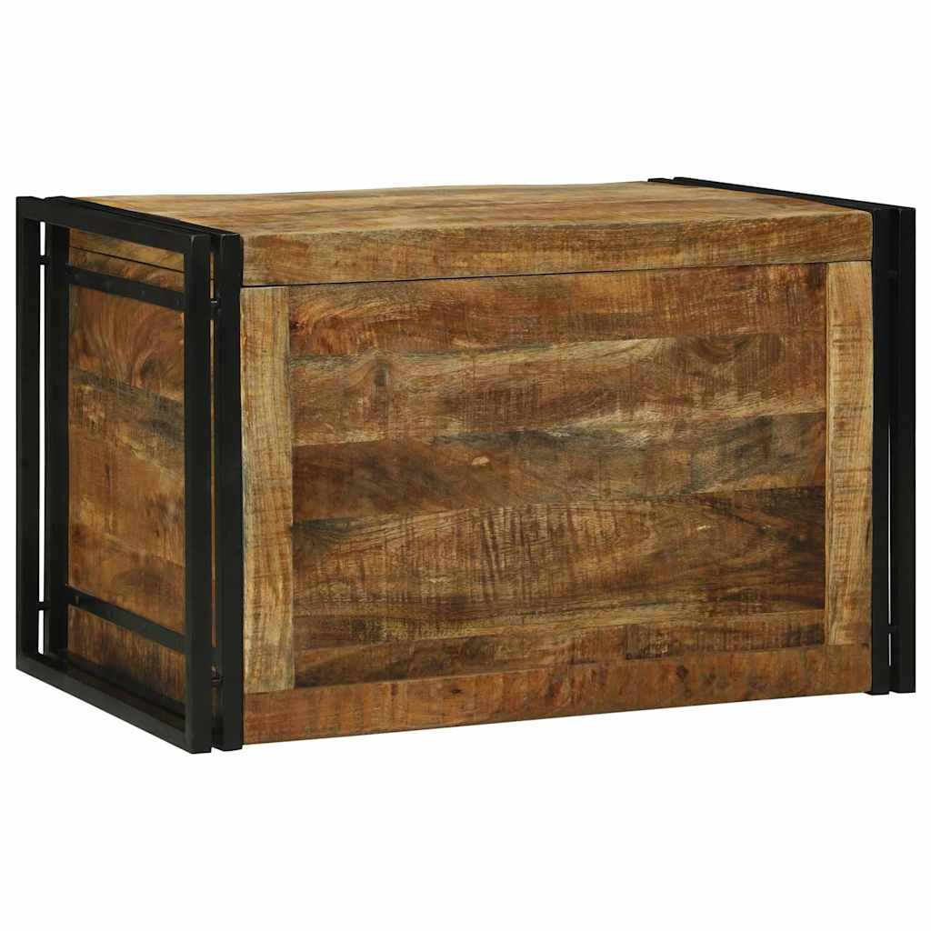 Boîte de Rangement 80 x 50 x 50 cm Bois de mangue brut et métal - XIOS