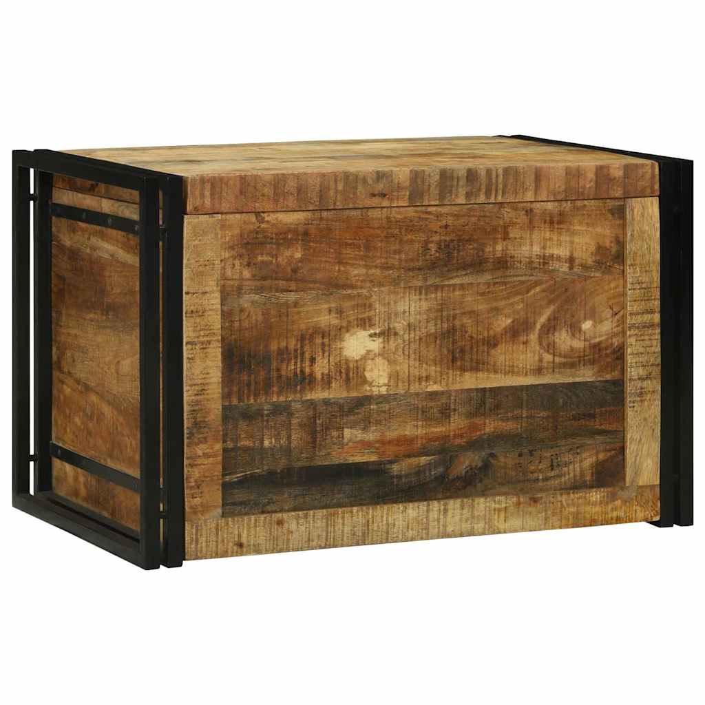 Boîte de Rangement 80 x 50 x 50 cm Bois de mangue brut et métal - XIOS