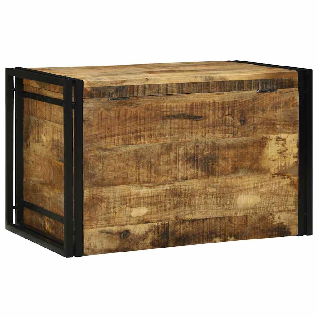 Boîte de Rangement 80 x 50 x 50 cm Bois de mangue brut et métal - XIOS