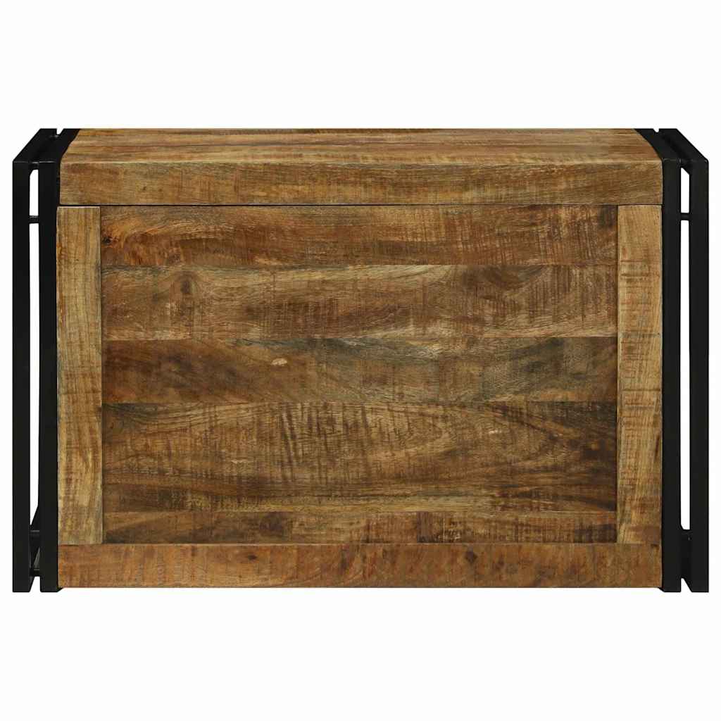 Boîte de Rangement 80 x 50 x 50 cm Bois de mangue brut et métal - XIOS