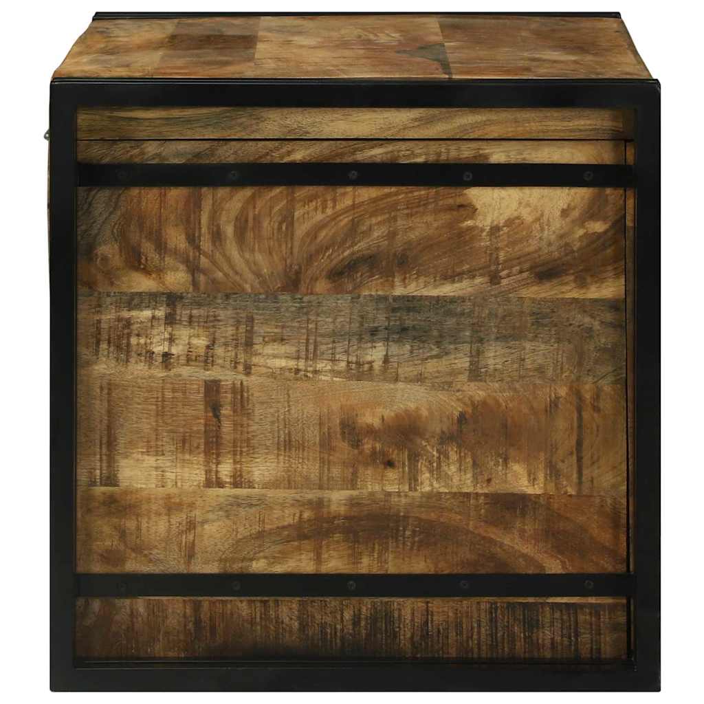 Boîte de Rangement 80 x 50 x 50 cm Bois de mangue brut et métal - XIOS