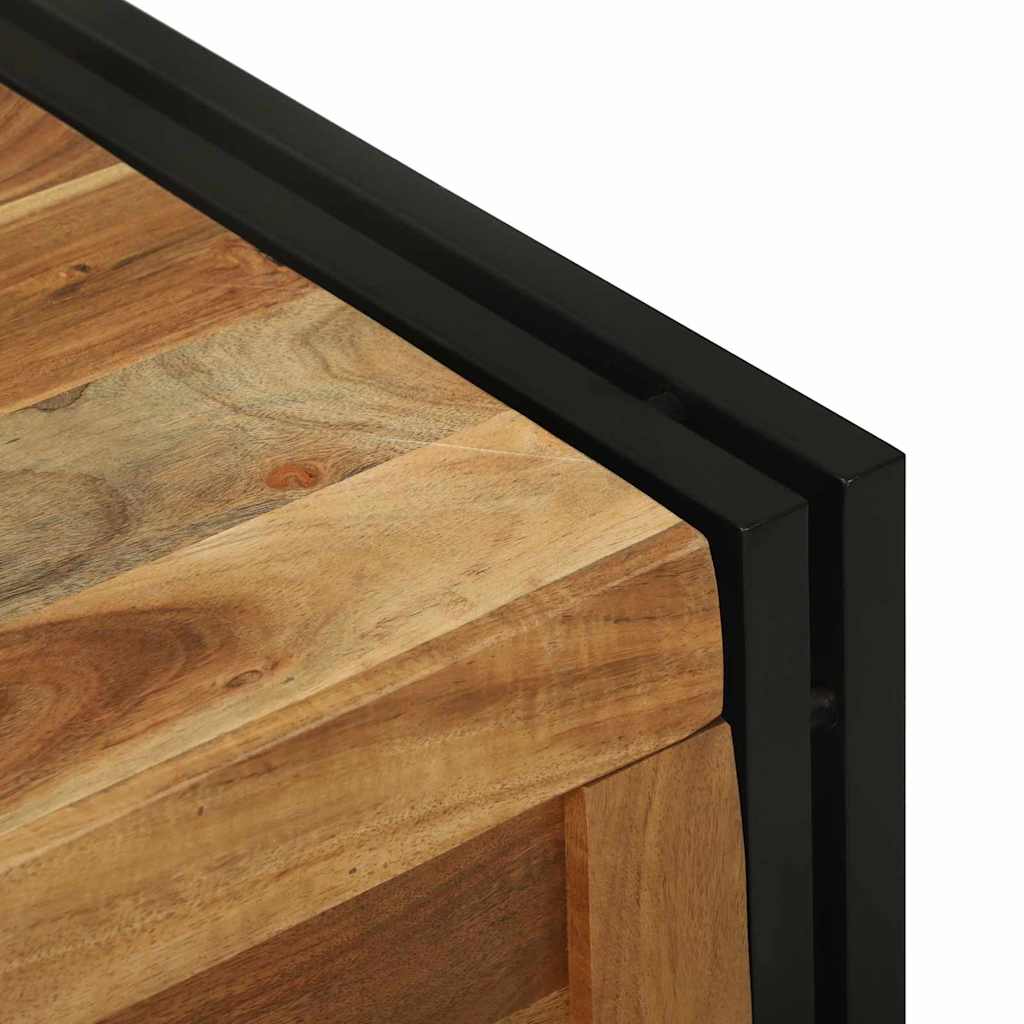 Boîte de Rangement Marron et noir 80 x 50 x 50 cm Bois d'acacia - XIOS