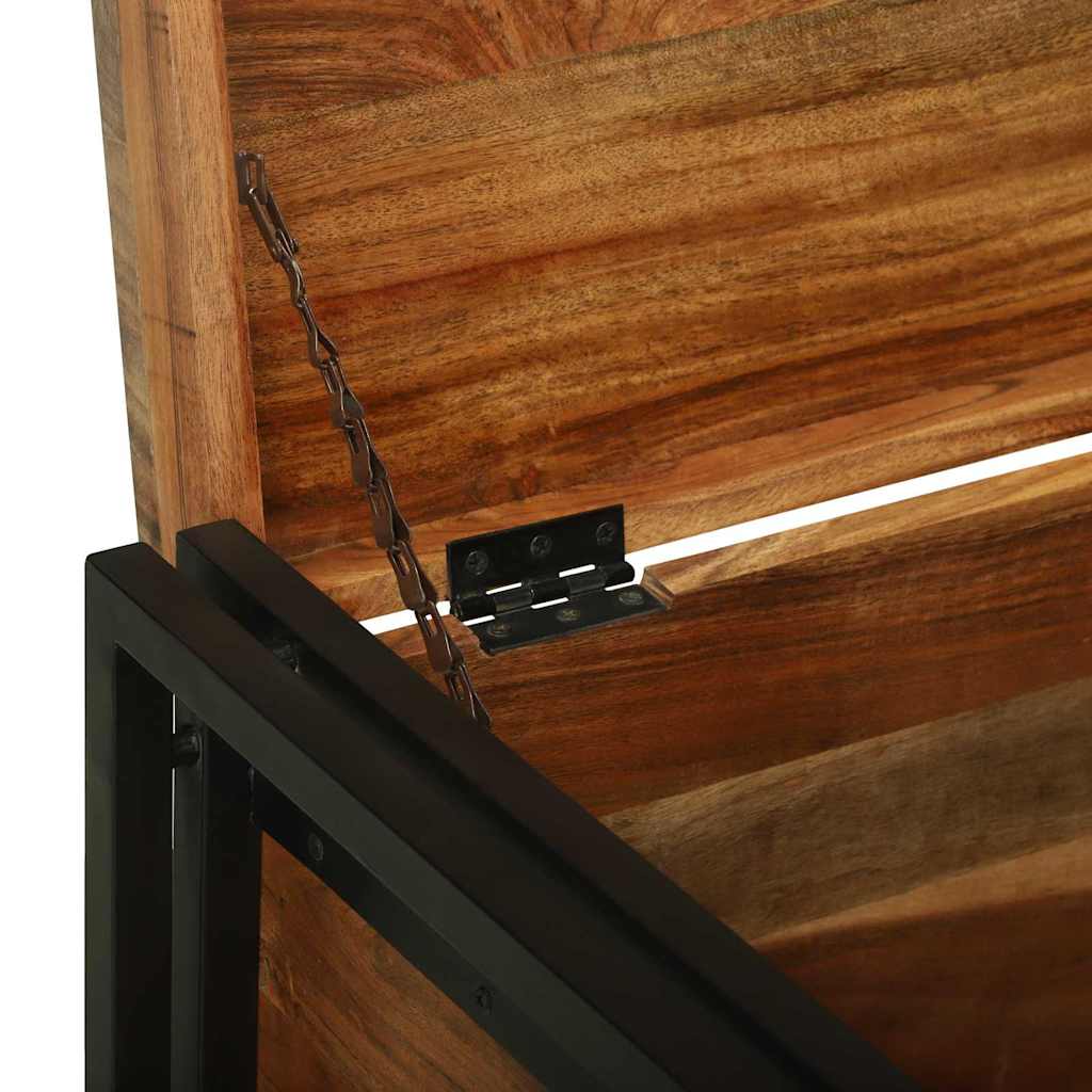 Boîte de Rangement Marron et noir 80 x 50 x 50 cm Bois d'acacia - XIOS