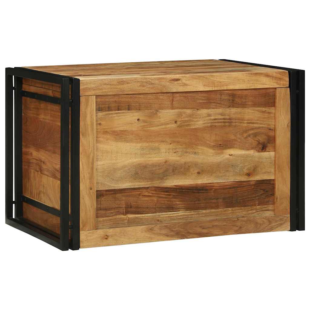 Boîte de Rangement Marron et noir 80 x 50 x 50 cm Bois d'acacia - XIOS