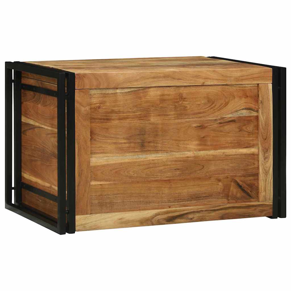 Boîte de Rangement Marron et noir 80 x 50 x 50 cm Bois d'acacia - XIOS