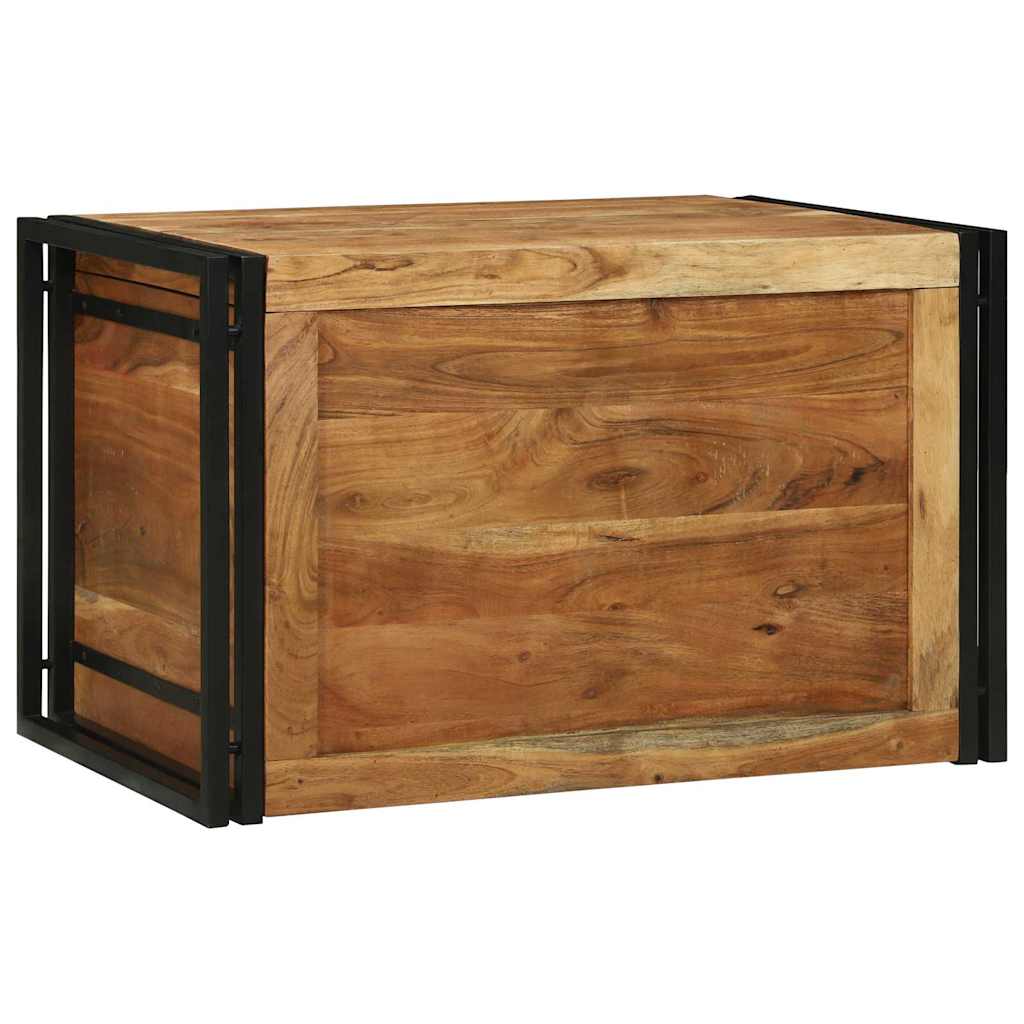 Boîte de Rangement Marron et noir 80 x 50 x 50 cm Bois d'acacia - XIOS