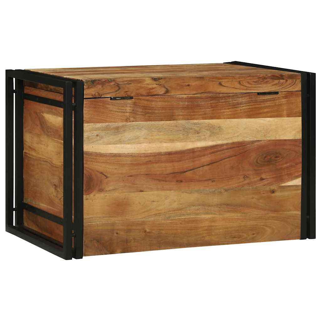 Boîte de Rangement Marron et noir 80 x 50 x 50 cm Bois d'acacia - XIOS