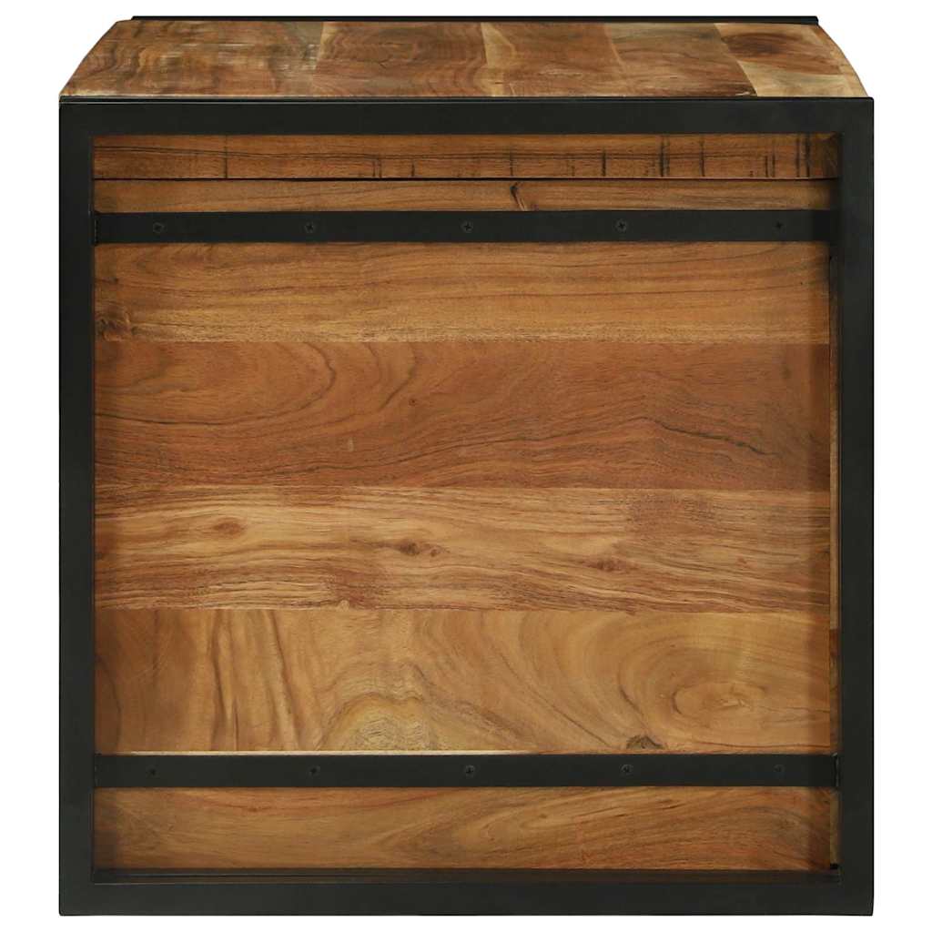 Boîte de Rangement Marron et noir 80 x 50 x 50 cm Bois d'acacia - XIOS