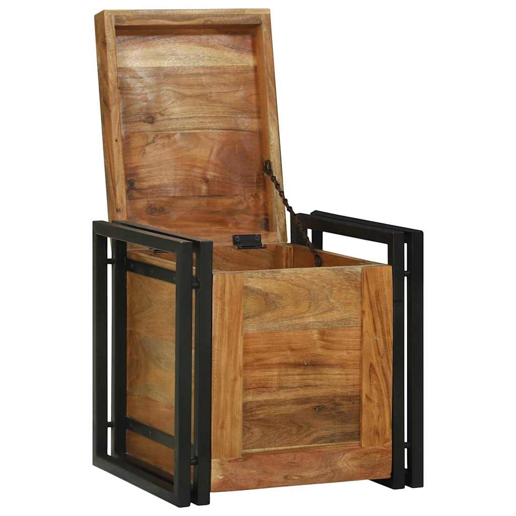 Coffres de rangement 40 x 40 x 40 cm Bois d'acacia massif - XIOS
