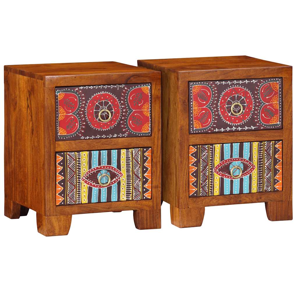 Table de chevet 2 pcs 35x35x45 cm bois d'acacia massif - XIOS
