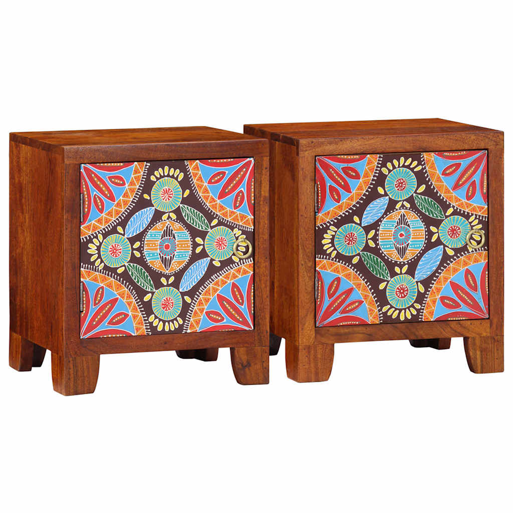 Table de chevet 2 pcs 40x30x45 cm bois d'acacia massif - XIOS