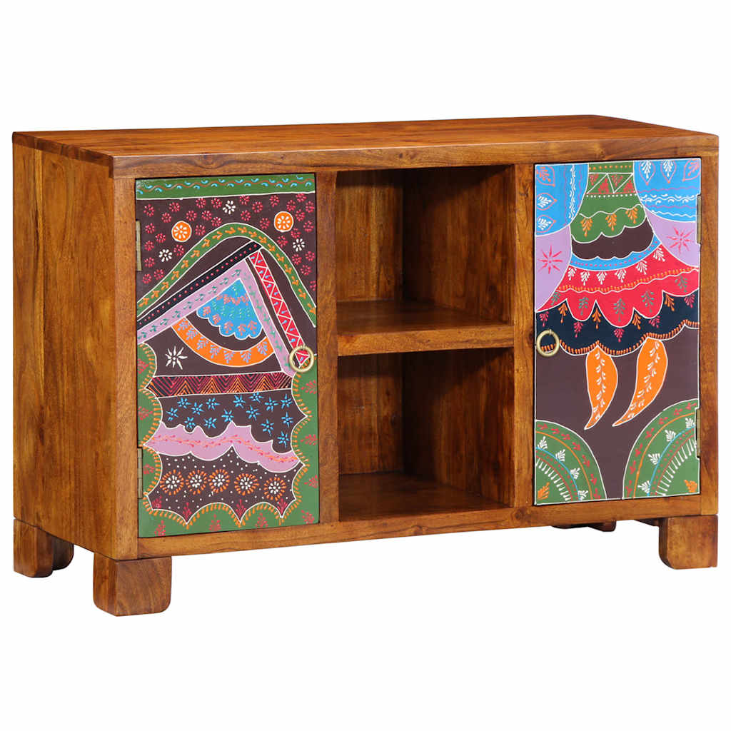 Buffet multicolore 90x35x60 bois massif d'acacia - XIOS