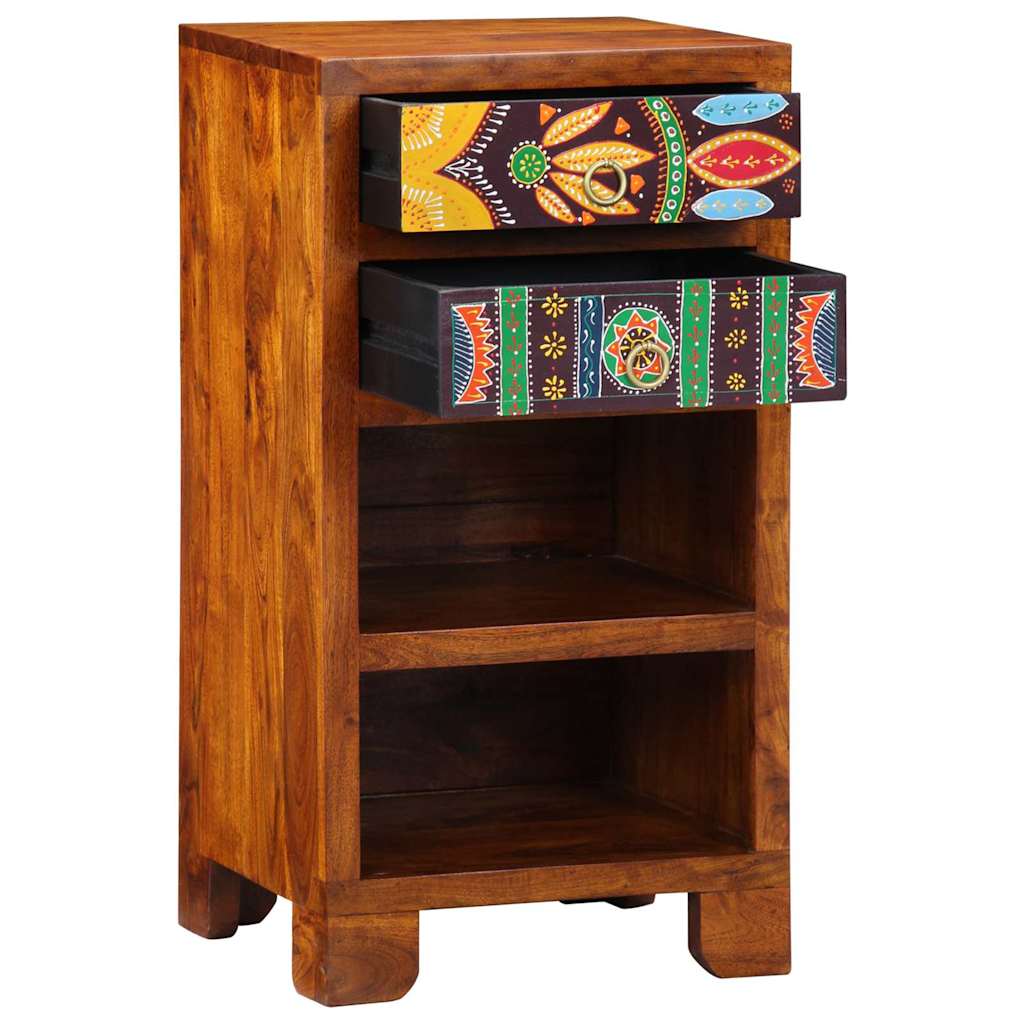 Guéridon téléphone Marron 40 x 35 x 75 cm Bois d'acacia massif - XIOS