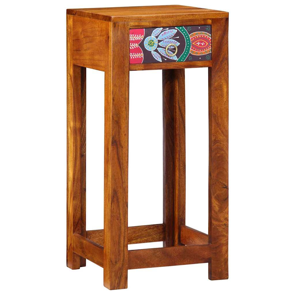 Guéridon téléphone Marron 35 x 35 x 75 cm Bois d'acacia massif - XIOS