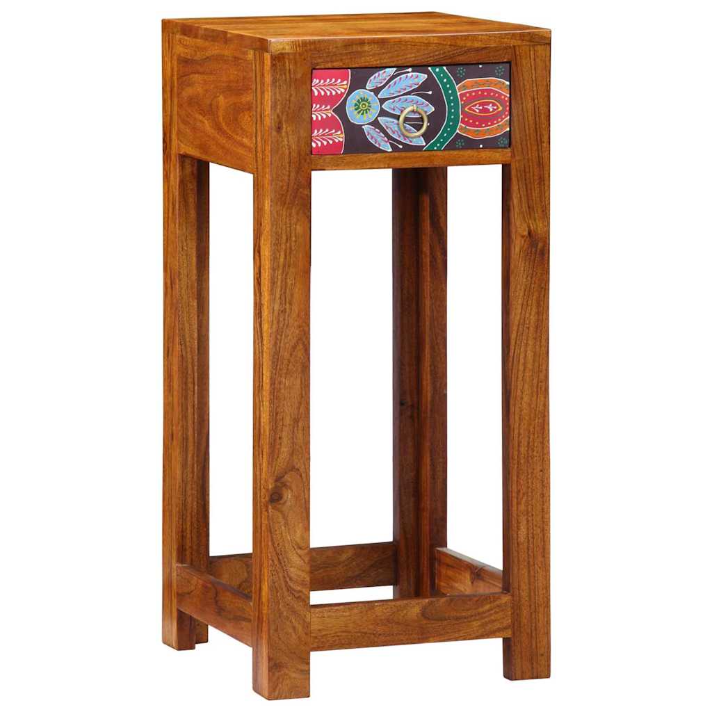 Guéridon téléphone Marron 35 x 35 x 75 cm Bois d'acacia massif - XIOS