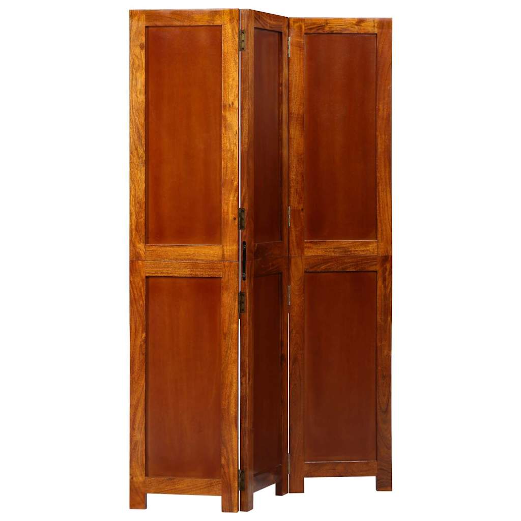 Paravent 3 Panneaux Marron Miel 35x1,5x160 cm Bois Massif Acacia XIOS